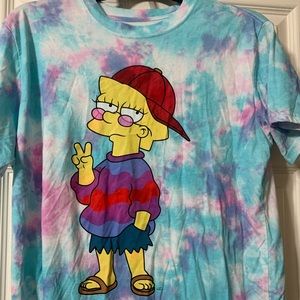 Large tie dye Lisa Simpson shirt